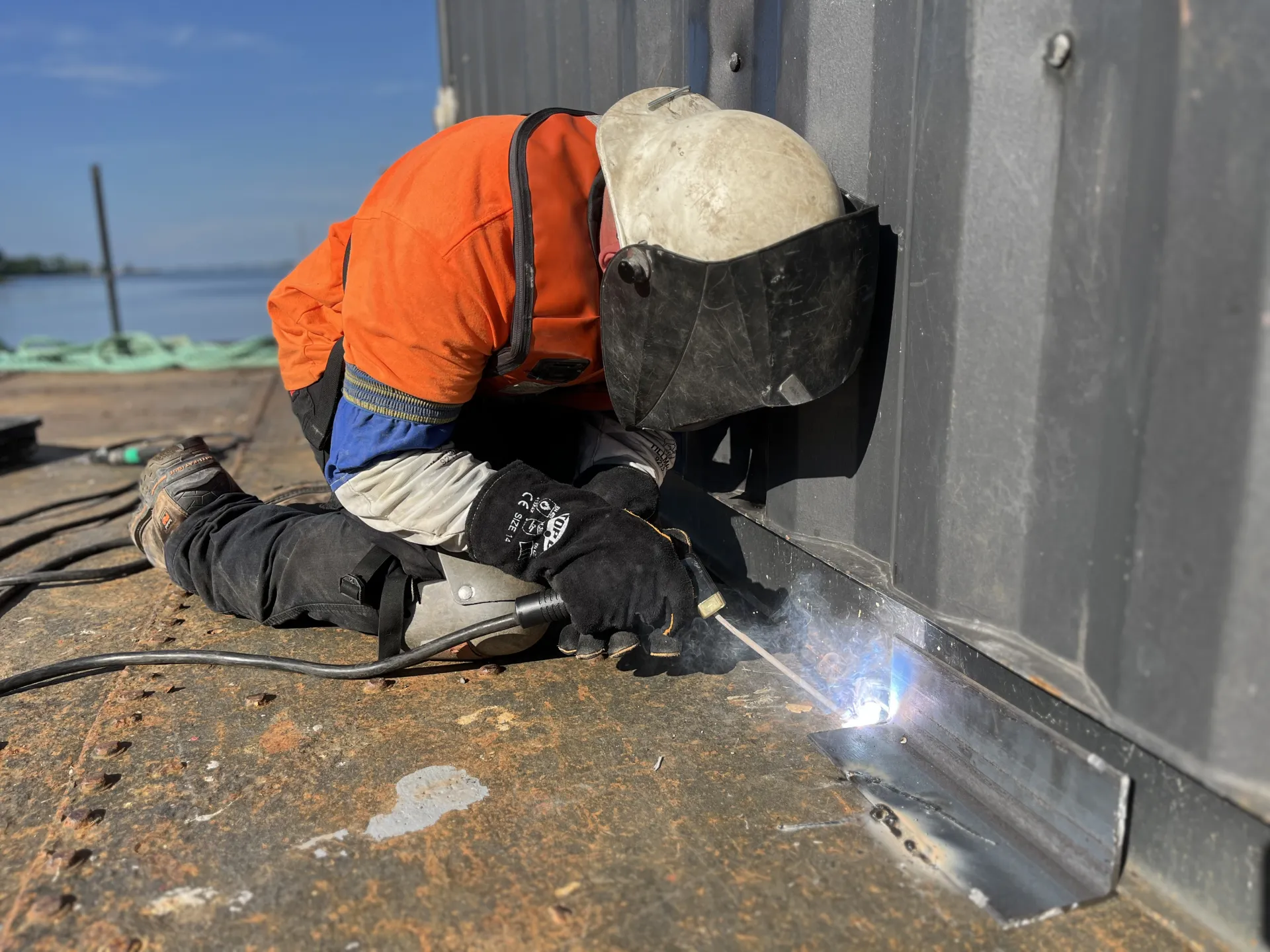 CWB-certified mobile welder on a job site